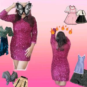 Sparkling Magenta Sequin Dress