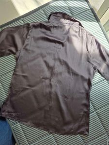 Elegant Mauve Satin Shirt
