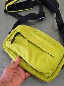 ZARA Neon Green Rubberised Crossbody Bag