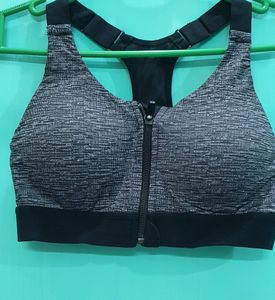Decathlon Sports Bra - Front Zip, Padded