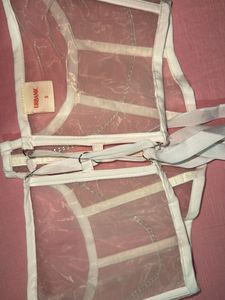 White Sheer Chain Corset Top