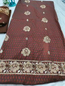Brown Embroidered Salwar Kameez