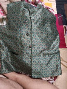 Green Patterned Kurta Top