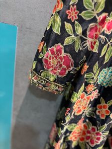 Floral silk Print Ethnic long gown set