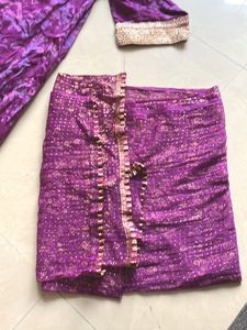 Purple &amp; Gold Anarkali Set