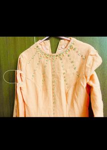 Beautiful Peach Long Gown For Sale