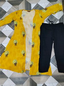 Haldi Function Shrug Kurti With Pant