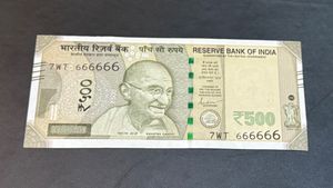 500 Rs Serial Number 666666 Rare