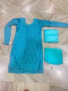 Teal Embroidered Salwar Kameez Set
