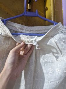 White Embroidered Palazzos