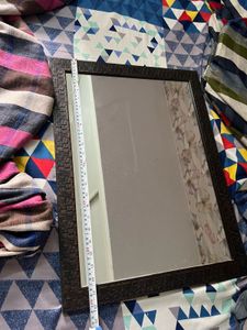 mounting mirror with wooden frame