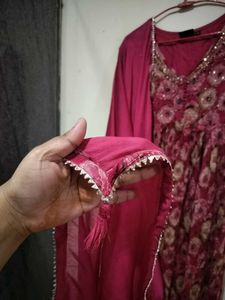 Elegant Maroon Floral Suit set