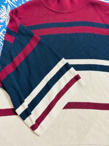 Bold Striped High Knock Sweater Top ♥️