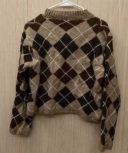Argyle Knit Cardigan