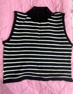 Gothic Black And White Strips Cropped Top!