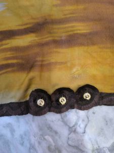 Elegant Brown Floral Saree