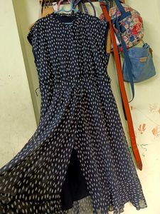 Black &amp; Cream Print Dress