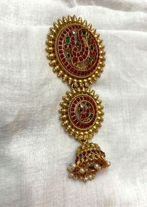 Double Peacock Jadai Billai Hair Accessory