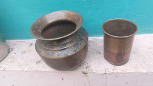 Set Of 2 Peetal Glass , Jug ( Old Items )