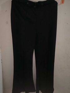 Girls Stylish Black Slit Flare Pants