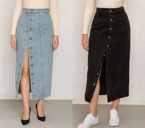 Combo of Black&Blue Denim long Skirt