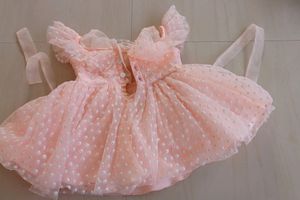 New Light Orange Frock 9-12M
