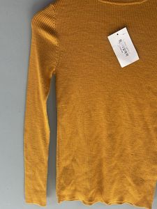 Mustard Turtleneck Knit Top