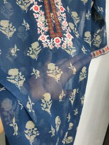 Biba Embroidered Blue Kurta