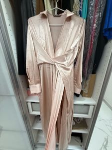 Elegant Blush Satin Dress