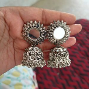 Oxidised Mirror Earing