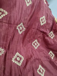 Maroon Dupatta with Embroidery