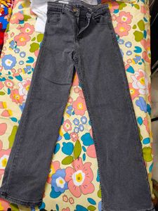 Wide Leg Grey Jeans