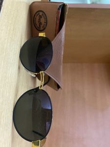Black Golden Oval Sunglasses- Unisex