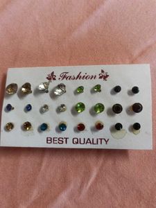Stud Earring Set - Colorful Rhinestones