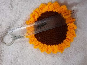 Handmade Crochet Keychain Sunflower