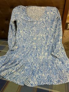Blue & White Tiered Dress