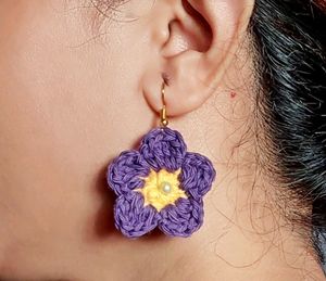 Beautiful handmade Crochet Flower Earrings