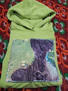 Green Sequin Graphic Hoodie
