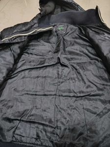 Stylish Black Quilted Hooded Jacket