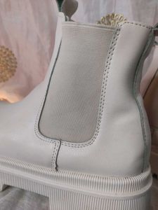 White Platform Chelsea Boots