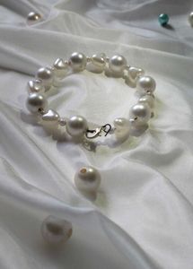 Handcrafted White Pearl Bracelet