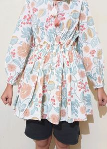 White Cotton Short Kurti