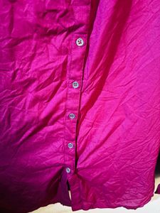 ₹190 Women Burgundy Solid Casual Shirt - XL