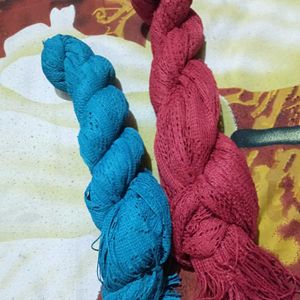 Vibrant Blue & Red Knitted Scarves New legging Set