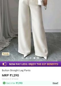 Wide Leg Cream Pants
