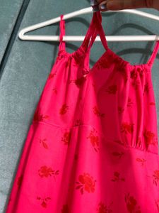 Hot Pink Floral Slip Dress