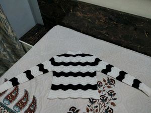 Black and white winter wear Top