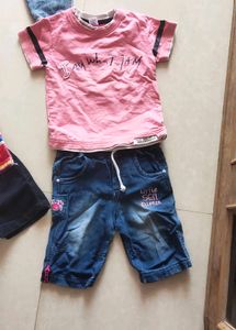 Com Of 3 Denim Tshirt Set