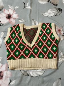 Retro Diamond Knit Vest