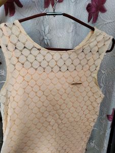 Peach Lace Tank Top